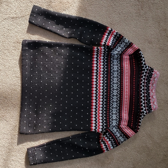 Talbots warm fair isle sweater. 2pockets, criss cross mockneck detail - Picture 2 of 7